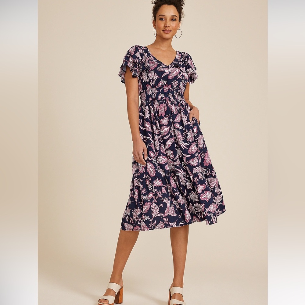Floral Navy and Pink Dress